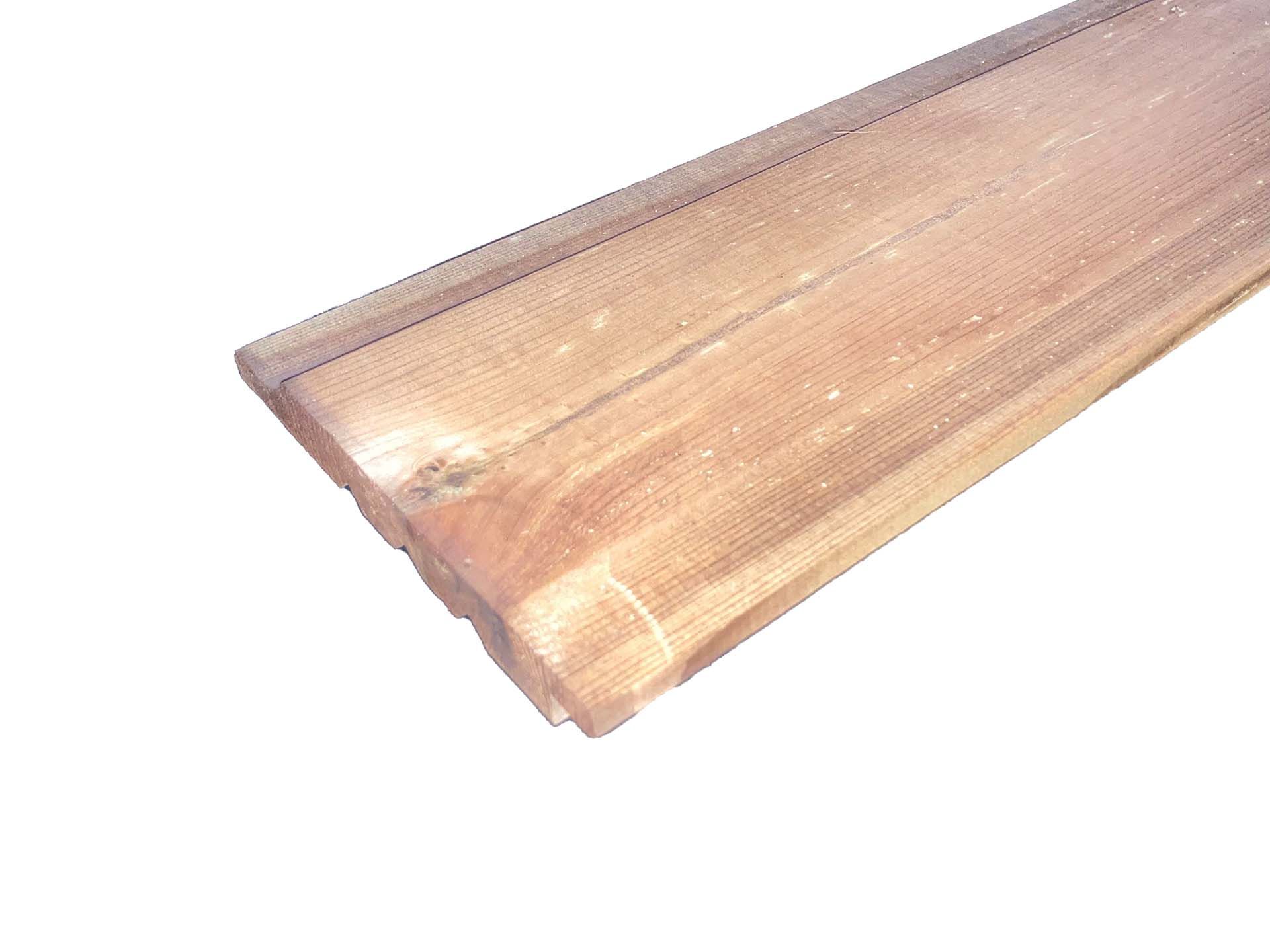 NE-grenen Zweeds rabat houten plank, overhangend, ±18x170mm, geschaafd, geïmpregneerd